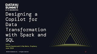 Sponsored by: Prophecy | Designing a Copilot for Data Transformation with Spark and SQL