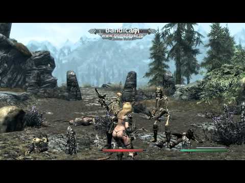 Skyrim スカイリム 女戦士vsアンデッド軍団 勝利 Youtube