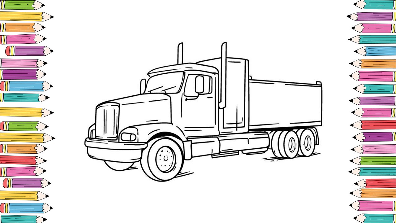 How Draw A Truck | Truck Coloring Pages | Truck Coloring Video