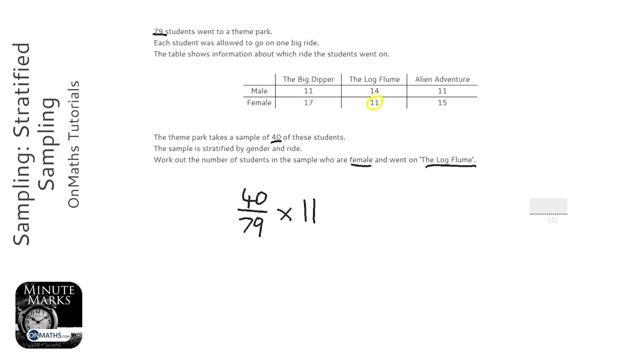 Sampling Stratified Sampling (Grade 5) OnMaths GCSE