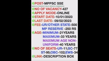 MPPSC 2023 Notification out|| MPPSC Notification Complete Details|| latest vacancy #mppsc #shorts