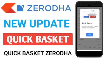 How to use the Quick Basket order feature on Kite app?🔥 Zerodha New Update Quick Basket ⚡