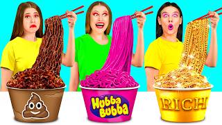 Rica VS Pobre VS Mega Rica Alimento Desafío por BaRaFun Challenge