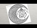 Ganesha mandala art  how to draw mandala for beginners  ganesh chaturthi drawing doodle