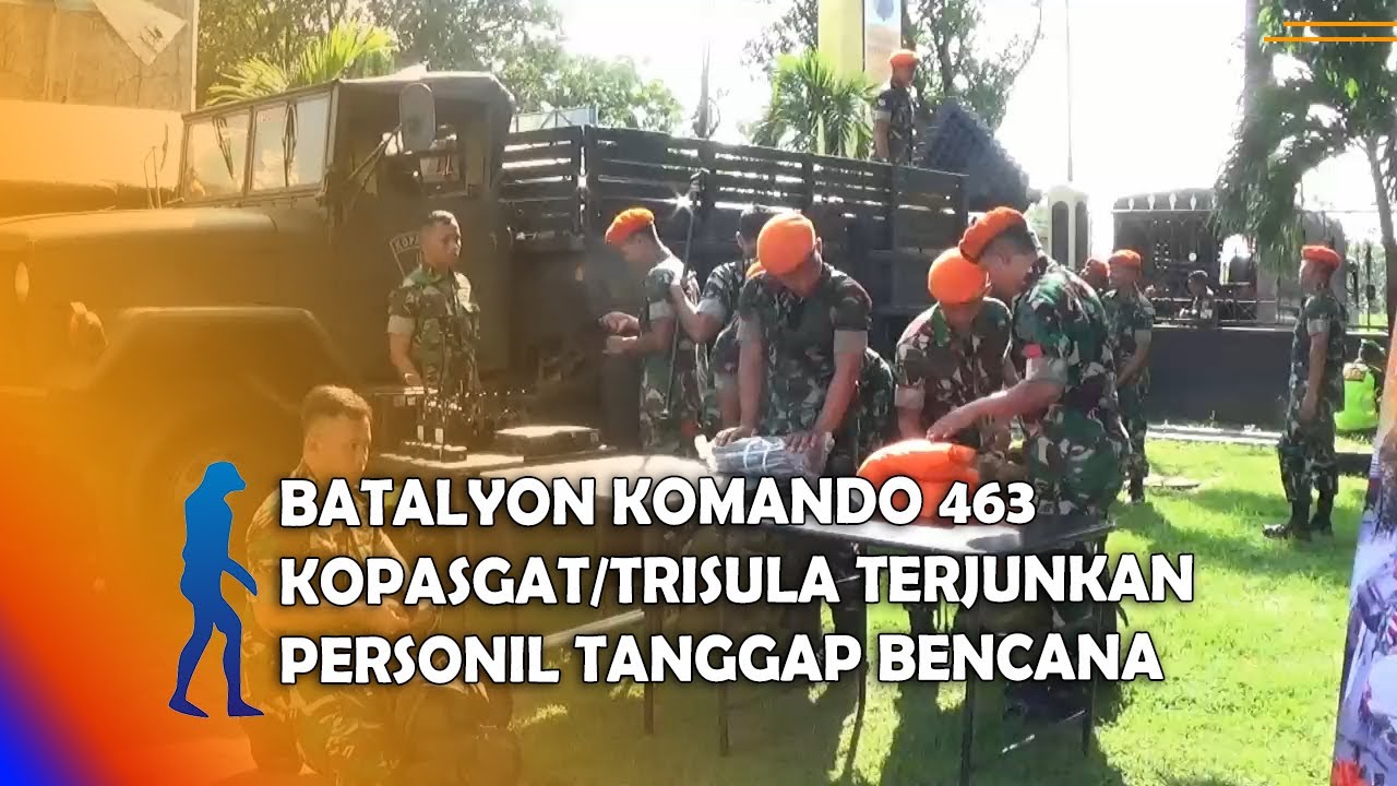 MAGETAN - Batalyon Komando 463 Kopasgat/Trisula Terjunkan Personil Tanggap Bencana