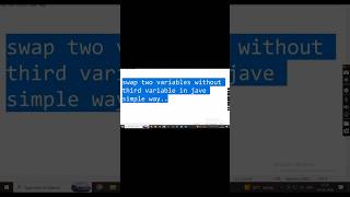 Variable swapping #java #coding #beginners #programming #shorts #viral #learncoding #programming
