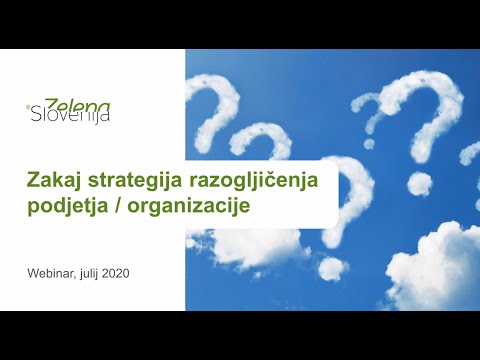 Webinar: Zakaj strategija razogljičenja podjetja / organizacije, julij 2020