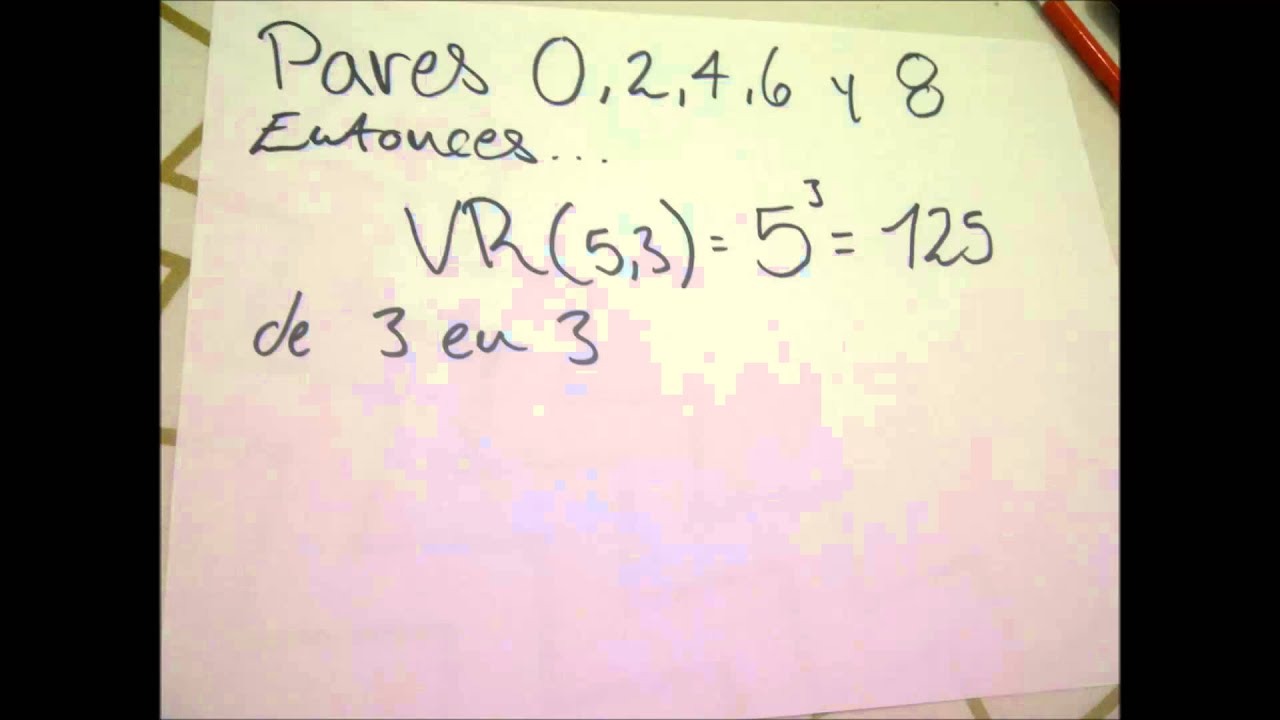 Variación con Repetición y Ejemplo YouTube Variación con Repetición y Ejemplo YouTube