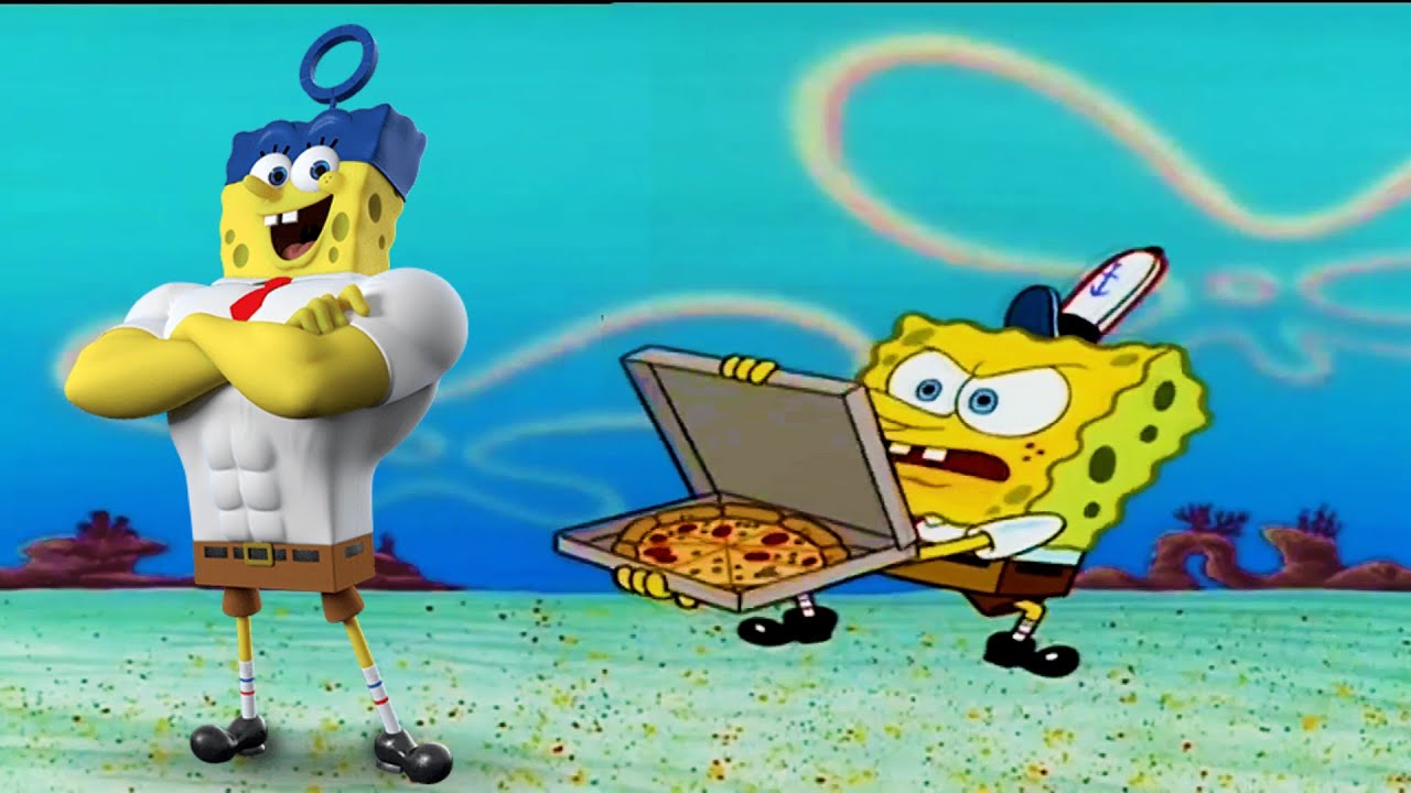 FNF Boyfriend trying to get a pizza from spongebob, FNF Boyfriend trying to...
