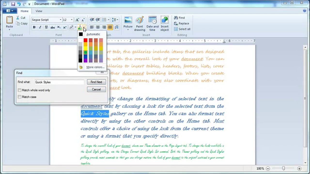 assignment of wordpad