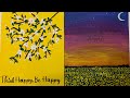 Painting/Flower painting/Sunflower sunset painting/Sunflower farm painting Tutorial/