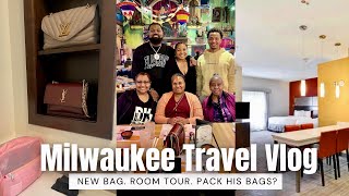 MILWAUKEE TRAVEL VLOG: Family Dinner + When Do Men Pay? Hotel Suite Tour, NEW BAG + Packing His Bags