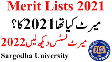 Sargodha University Merit Lists 2021 - UOS Merit Lists - UOS Admissions 2022 Open Online Apply