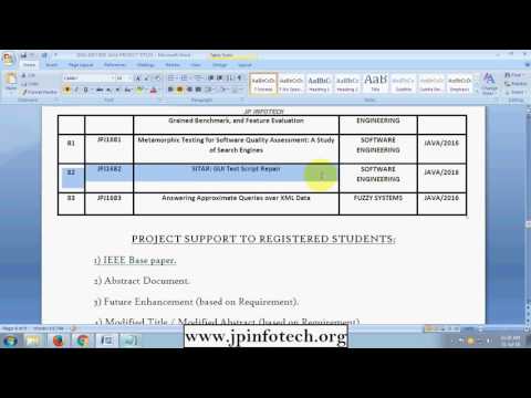 Software Engineering projects 2016 2017, final year ieee software engineering projects in java
