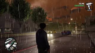 Raining at nighttime in GTA San Andreas Definitive Edition screenshot 4