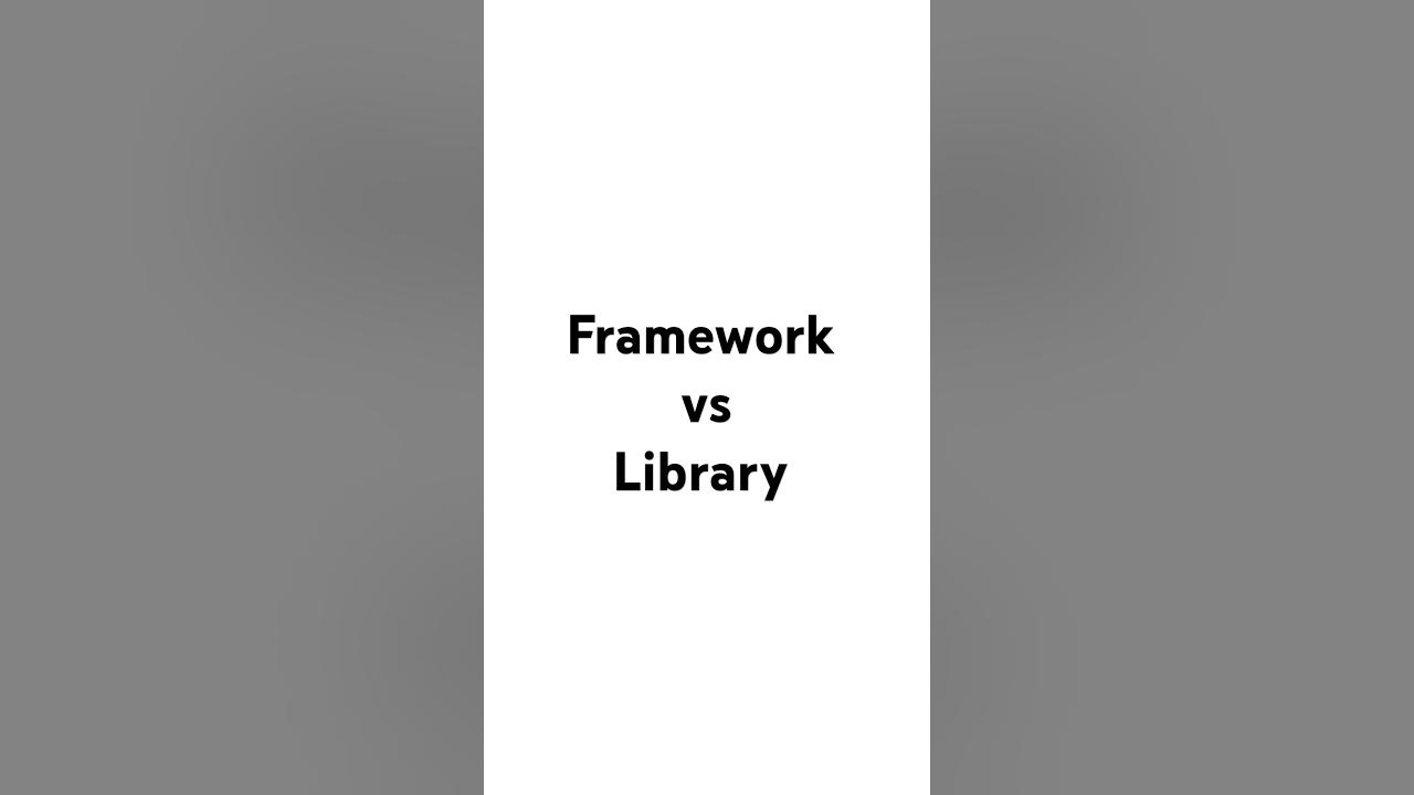 What's the difference between Framework and library - YouTube