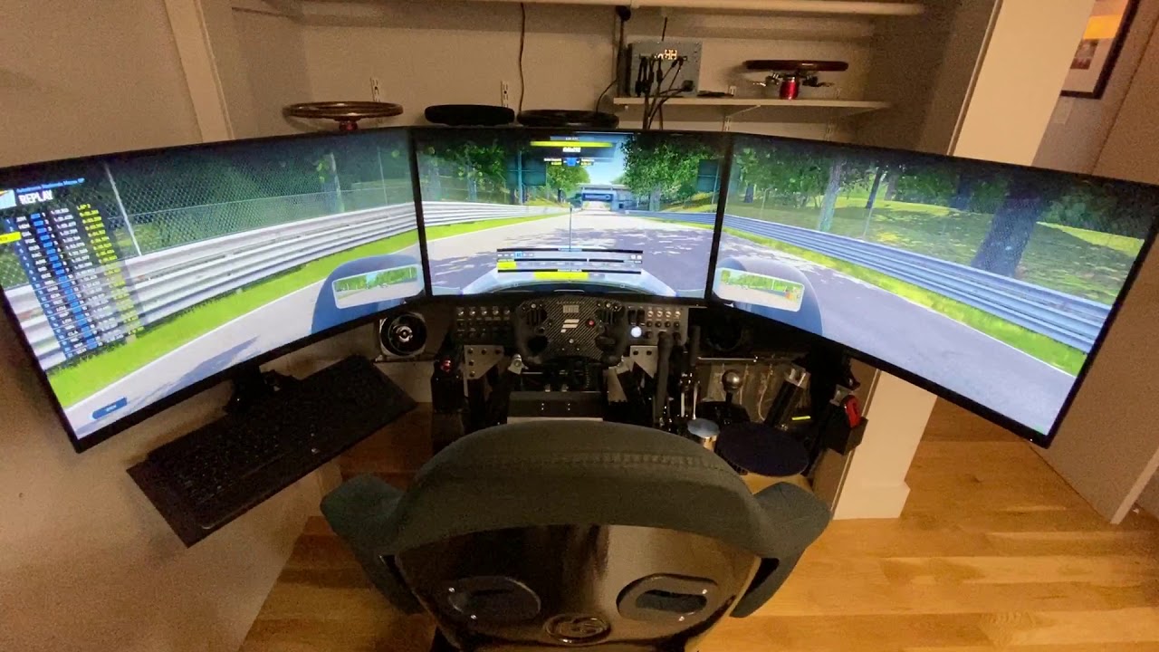 Home-built Racing Simulator Motion Rig 8020/SFX/Triple Monitors - YouTube