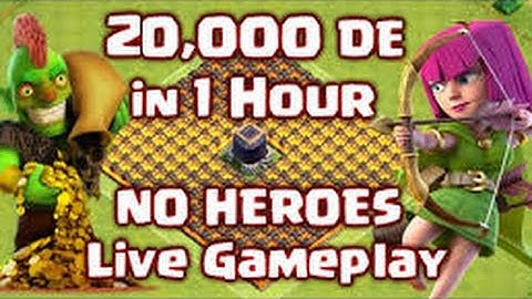 How to Make 20,000 Dark Elixir in 1 HOUR Live without Heroes! Clash of Clans - Farming Strategy