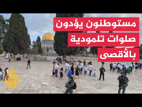شاهد| اقتحام مجموعات من المستوطنين باحات المسجد الأقصى