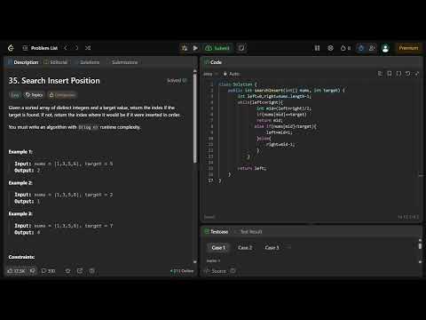Search Insert Position in java