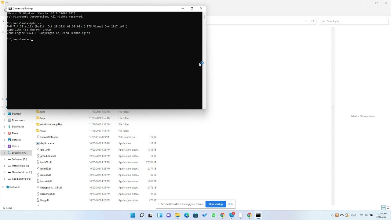 PHP is not recognized as an internal or external command - YouTube