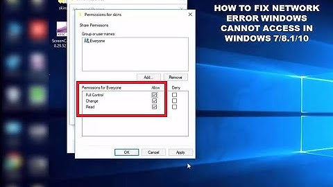 How to Fix network Error Windows Cannot Access In Windows 7/8.1/10