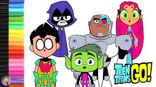 Teen Titans Go Coloring Book Page Raven Starfire Robin Beast Boy Cyborg Coloring Book Page