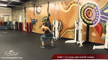 Base Exercise Cable Jump 1 to 2 Right to Left Rotation
