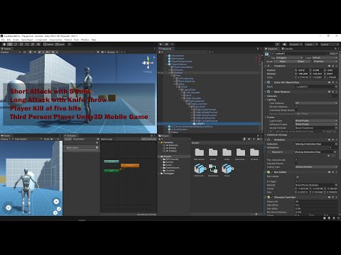 Attack enemy with knife throw and Sword | Unity3d Game development
