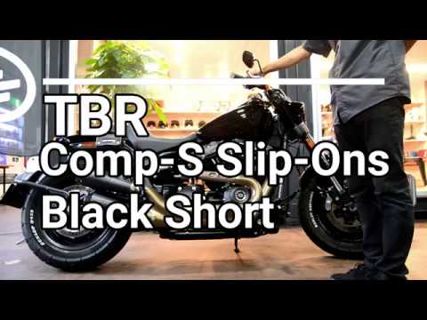 【ハーレーカスタム】 TBR■コンプS ブラック スリップオン 2018年以降ソフテイルファットボブ用 Two Brothers Racing  Comp-S Slip-Ons　Black Short