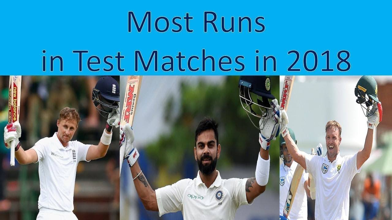 Highest Runs scorer in Test Matches in 2018 / Top 5 Most runs in year
