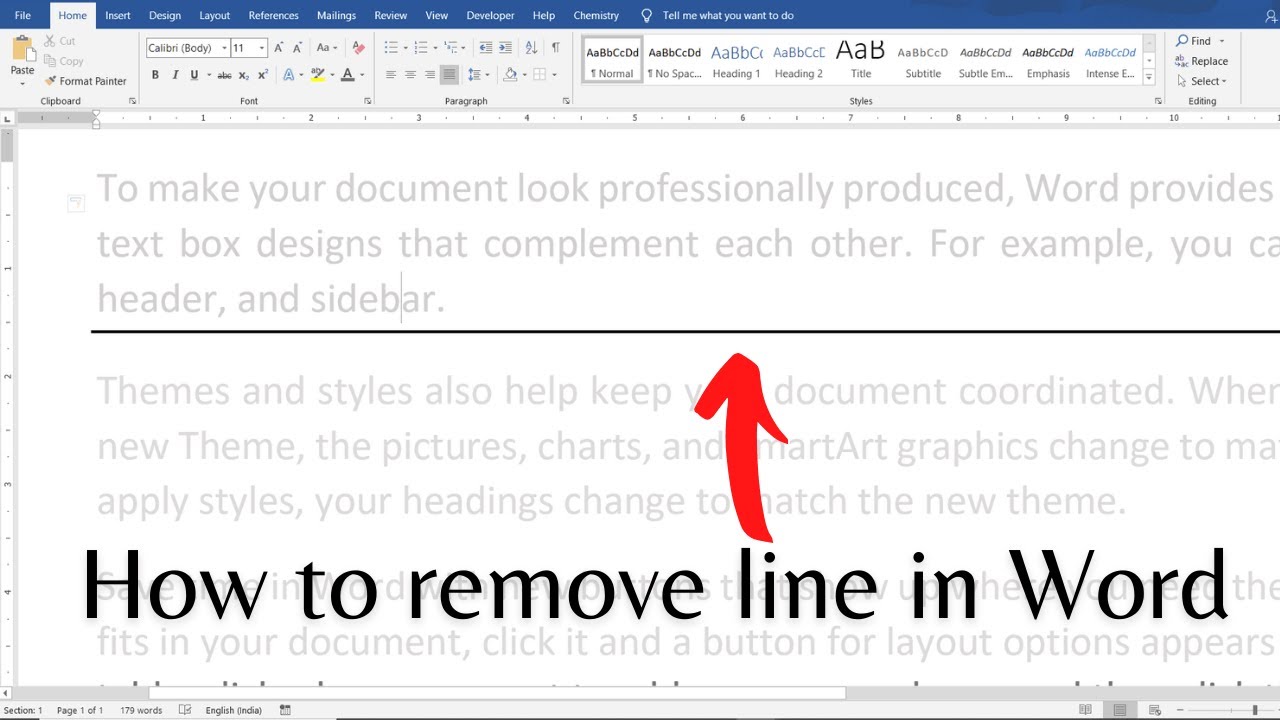 how to remove resume lines in word