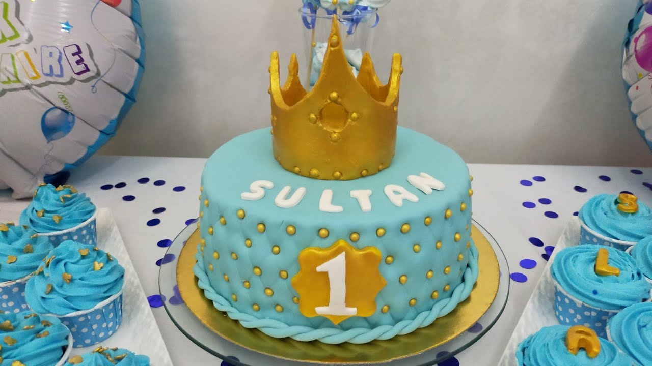 حلوة عيد ميلاد (ولد) سهلة بعجين السكر تستحق التجربة (كيك ديزاين). الأمير sultan