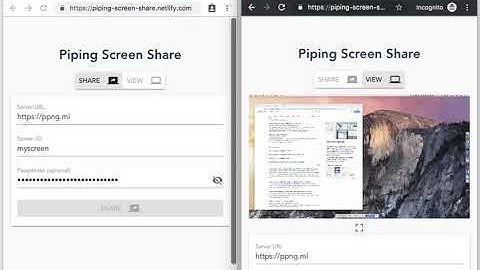 Screen Share via Piping Server with End-to-End Encryption