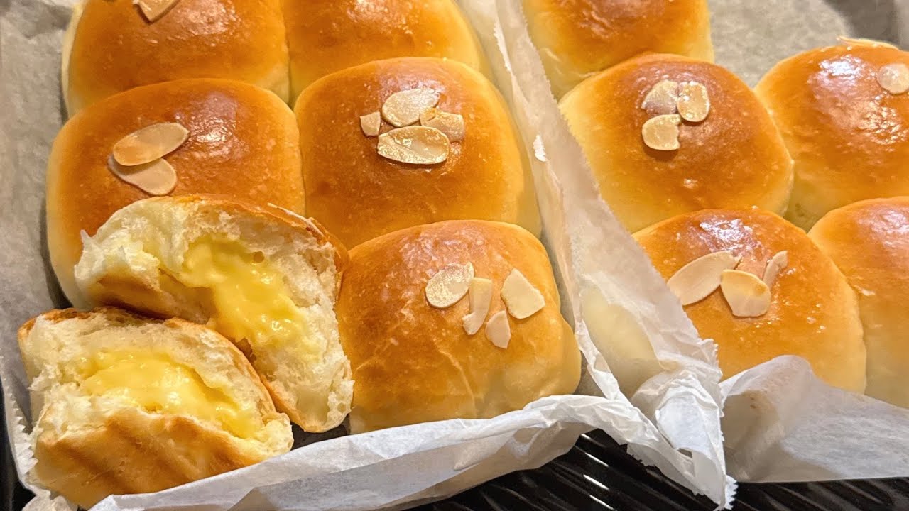 夜仕込み・朝は焼くだけ。こね時間3分｜クリームパン