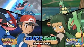 Pokemon Sun and Moon: Trainer Ash Vs Sawyer (Shota) (Pokemon XYZ Ash Ketchum)