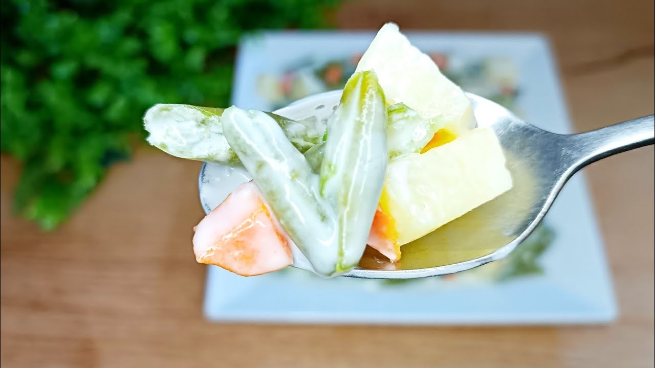 طريقه سلطه الخضار الروسيه❗ألذ سلطه خضار بالمايونير هتاكلو صوابعكم وراها 😳أكلتي المفضله طول الصيف 👌