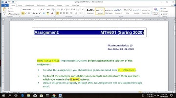 #MTH601 #Assignment No 1 # Solution 2020 MTH601 Assignment No 1 Solution 2020
