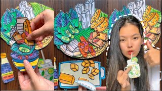 🔥Making a plate of vermicelli with tofu and shrimp paste using paper😱Paper DIY🍊 screenshot 4