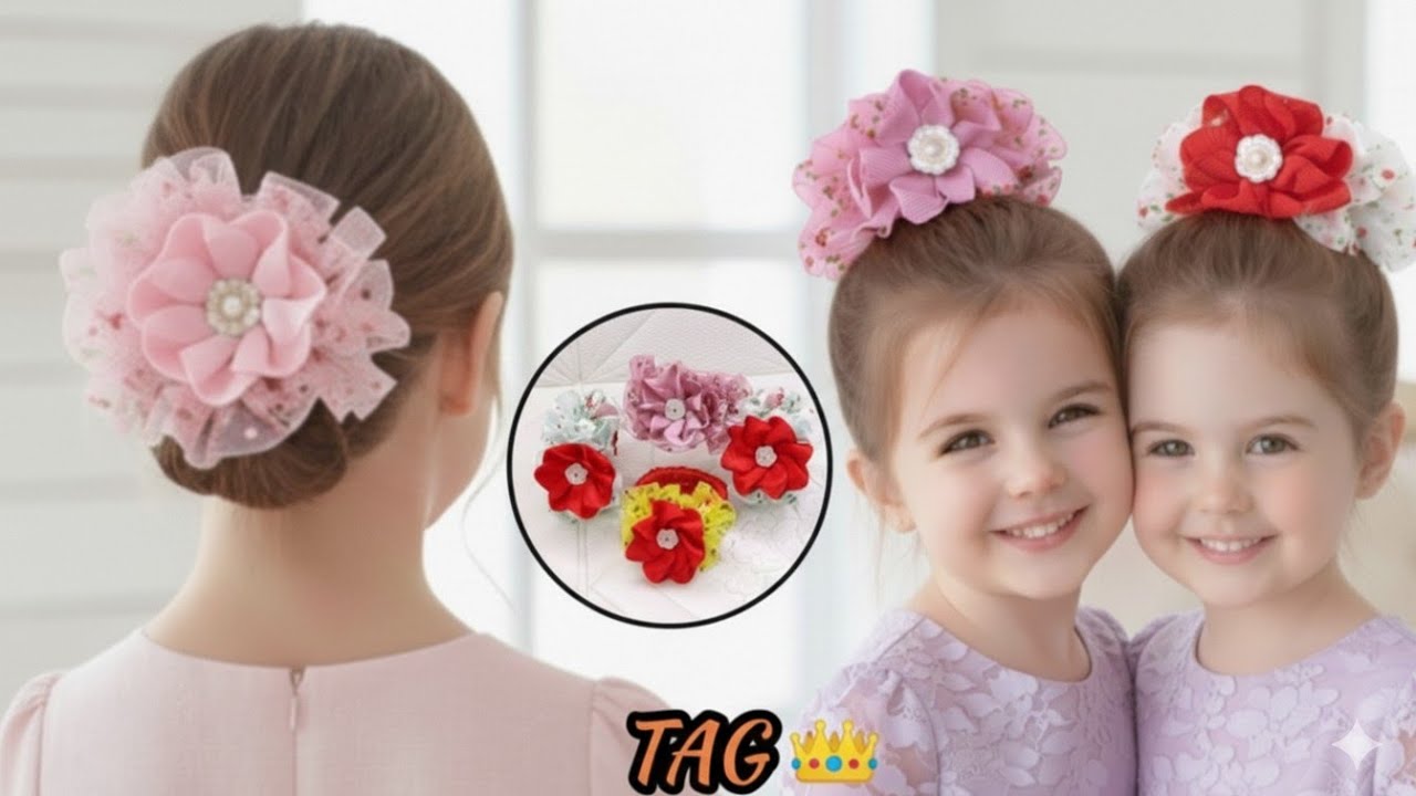 طريقة عمل توكة كحكة أنيقة من الساتان والأورجانزا خطوة بخطوة 👌| Scrunchie