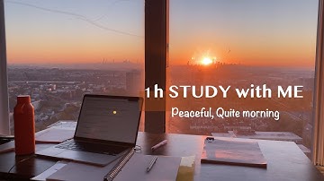 1 HOUR STUDY WITH ME | Beautiful Golden Sunrise |Background noise| No Music| Mindful Studying