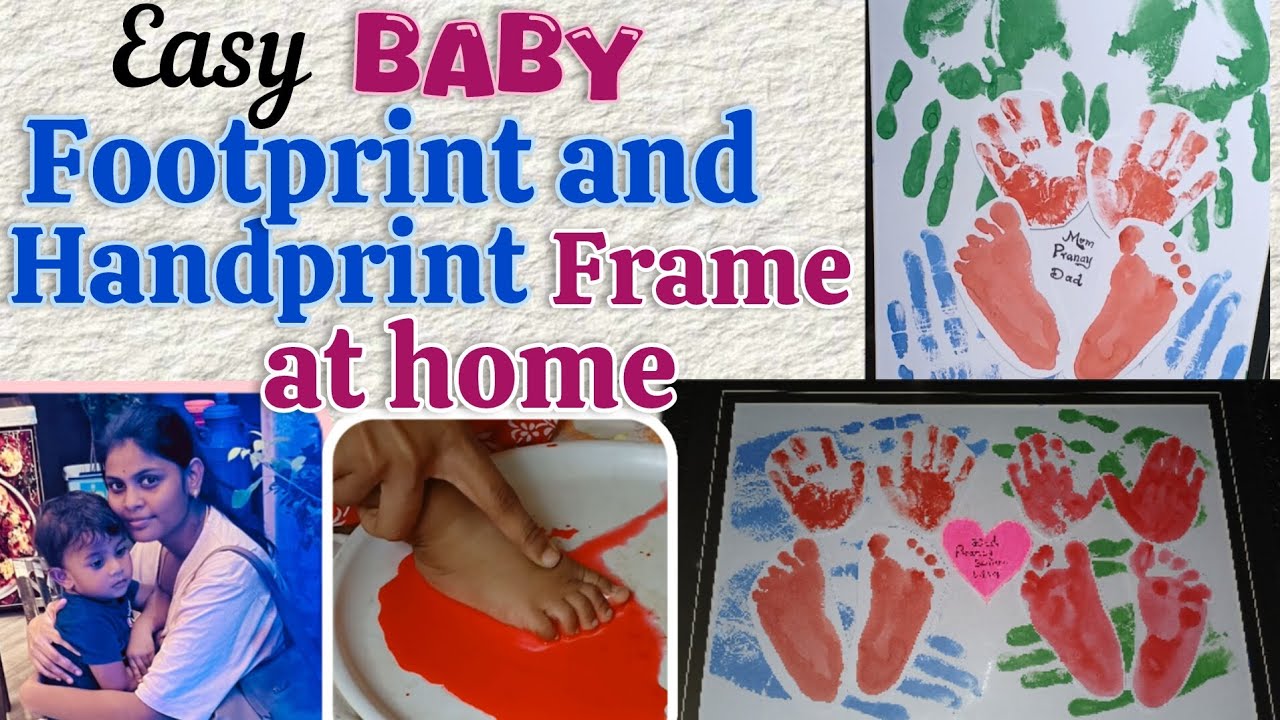 Easyగా ఇంట్లోనే మా పిల్లల foot & hand prints frame  చేసాను | Baby's hand & footprint frame at home