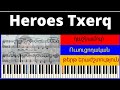 Heros Txerq   հերոս Raffi Altunyan PIANO TUTORIAL