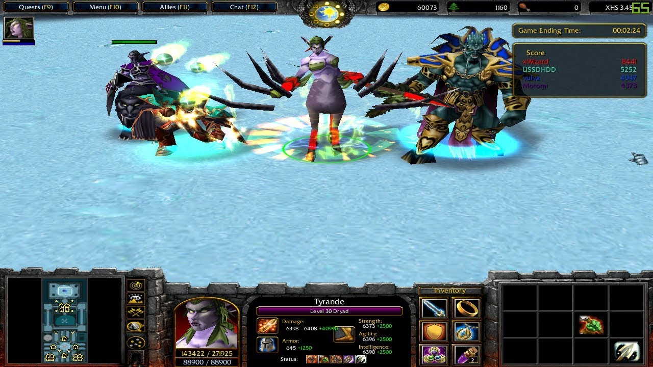 Warcraft 3 xHero Siege 3.45 TYRANDE - FINISH THE MAP... - youtube
