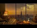 Luxury london apartment with relaxing piano jazz music for relax and study