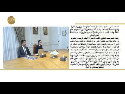 President Sisi's meeting regarding energy and industrial cooperation 10/01/2026