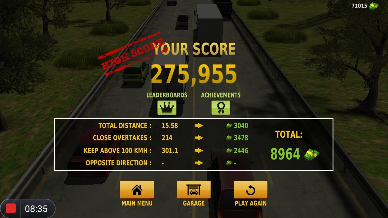 #31 Highest Score World Record In Endless Mode |  275955 Score | Traffic Racer Gameplay