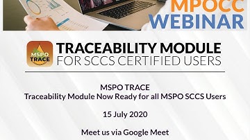 MPOCC WEBINAR - Traceability Module for SCCS Certified Users