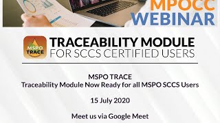 MPOCC WEBINAR - Traceability Module for SCCS Certified Users