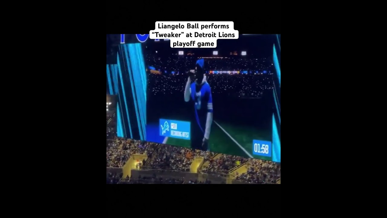 Liangelo Ball performs “Tweaker” at Detroit Lions playoff game